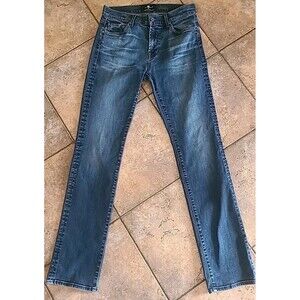 Luxe Performance Slimmy 7 For All Mankind Jeans Mens 30 Dark Wash US Distressed